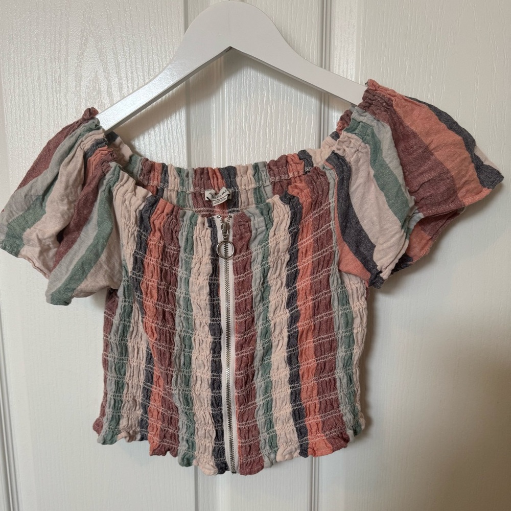Short Sleeve Striped American Eagle Top